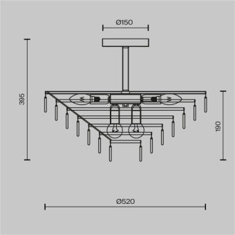 Люстра на штанге Maytoni MOD130CL-11G