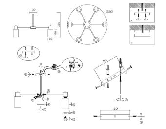 Люстра на штанге Ambrella Light TR9572