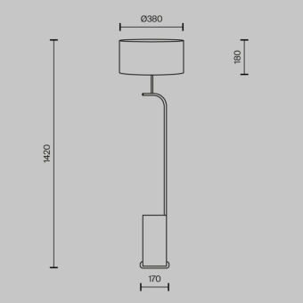 Торшер Maytoni MOD437FL-03B