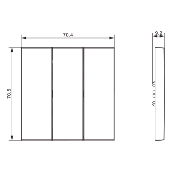 Клавиша 3-я, черный графит, серия S08