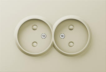 Накладка для розетки 2-й без заземления, со шторками 16A 250 В~, шампань, серия A07