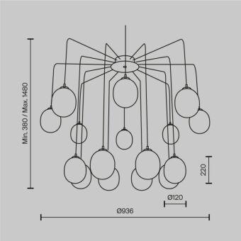 Каскадная люстра Maytoni MOD176PL-16G