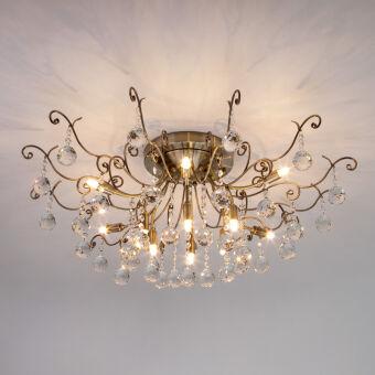Люстра на штанге Eurosvet 10042/12 античная бронза/прозрачный хрусталь