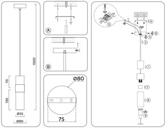 Подвесной светильник Ambrella Light LH55101