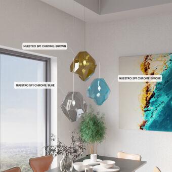Подвесной светильник Crystal Lux NUESTRO SP1 CHROME/BROWN