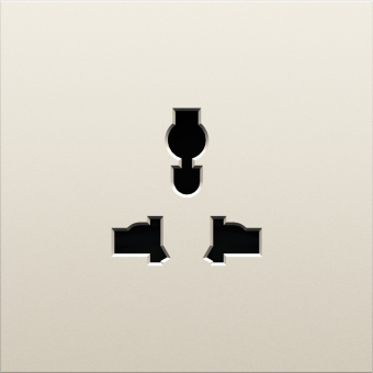 Накладка для розетки мультистандарт, со шторками 16A 250 В~, слоновая кость, серия S08