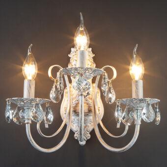 Бра Eurosvet 3305/3 белый с золотом/прозрачный хрусталь Strotsk