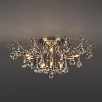 Люстра на штанге Eurosvet 10042/12 античная бронза/прозрачный хрусталь