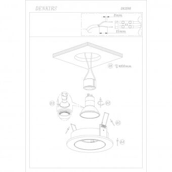 Встраиваемый светильник Denkirs DK2018-BK