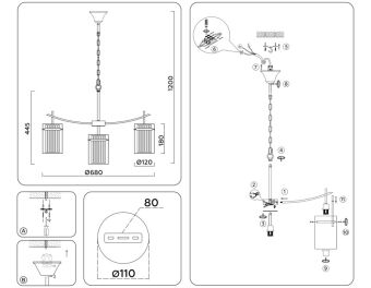 Подвесная люстра Ambrella Light LH56031