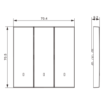 Клавиша 3-я с подсветкой, шампань, серия S08