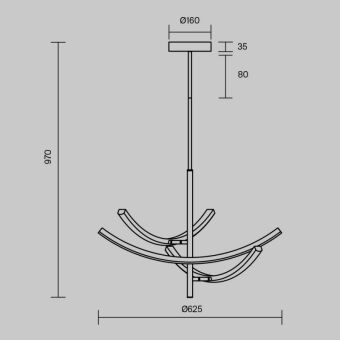 Люстра на штанге Maytoni MOD428PL-L27BK