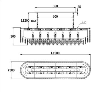 Подвесная люстра Fluorite FL1190-21PO