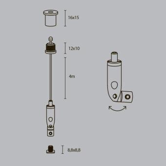 Подвесной комплект Maytoni Technical ALM-3535R-P-4M