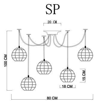 Подвесная люстра ARTE Lamp A1110SP-5WH