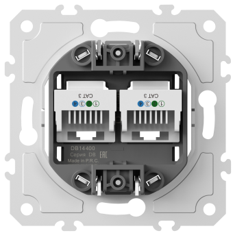 Механизм розетки RJ11 + RJ11 (двойная) cat.3/ClassE-4/4, серия DB