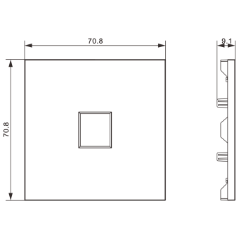 Накладка 1-я для розеток RJ45, TV, SAT, черный графит, серия S08