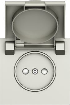 Накладка для розетки без заземления, с крышкой, 16A 250 В~, шампань, серия S08