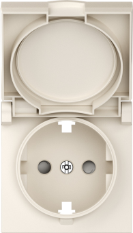 Накладка для розетки Schuko с заземлением, с крышкой, 16A 250 В~, матовый кремовый, серия A07