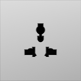 Накладка для розетки мультистандарт, со шторками 16A 250 В~, сталь, серия S08