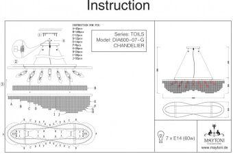 Подвесная люстра Maytoni DIA600-07-G