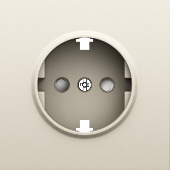 Накладка для розетки Schuko с заземлением, со шторками 16A 250 В~, слоновая кость, серия S08