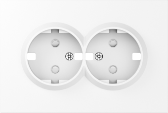 Накладка для розетки 2-й с заземлением, со шторками 16A 250 В~, глянцевый белый, серия A07