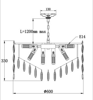 Подвесная люстра Fluorite FL1061-14P