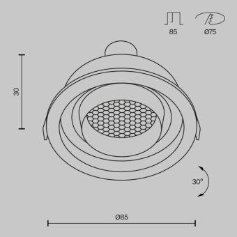 Встраиваемый светильник Maytoni Technical DL113-GU10-01-RD-B