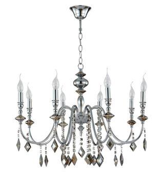 Подвесная люстра Crystal Lux MERCEDES SP8 CHROME/SMOKE