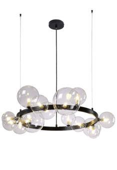 Подвесная люстра Crystal Lux AGATA SP15 V2 BLACK/TRANSPARENTE