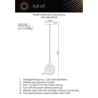 Подвесной светильник APLOYT APL.084.06.03