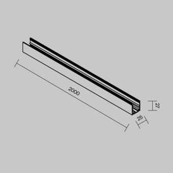 Профиль для шинопроводов Maytoni O-TR002OH-P-B2M