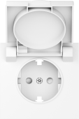 Накладка для розетки Schuko с заземлением, с крышкой, 16A 250 В~, глянцевый белый, серия S08