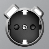 Накладка для розетки Schuko с зарядным устройством USB A+C, со шторками 16A 250В, матовый серый, серия A07