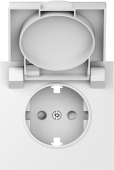 Накладка для розетки Schuko с заземлением, с крышкой, 16A 250 В~, матовый белый, серия S08
