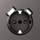 Накладка для розетки Schuko с зарядным устройством USB A+C, со шторками 16A 250В, матовый титан, серия S08