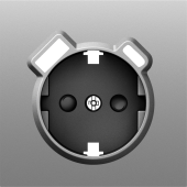 Накладка для розетки Schuko с зарядным устройством USB A+C, со шторками 16A 250В, серый графит, серия S08