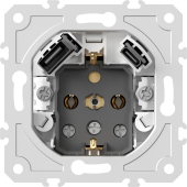 Механизм розетки Schuko 16А 250 В~ с зарядным устройством USB A+C, 5V/3A, мощность 20W, на винтах